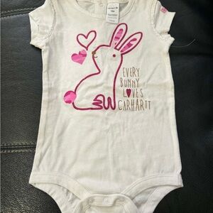Carhartt White and Pink Bunny Bodysuit
